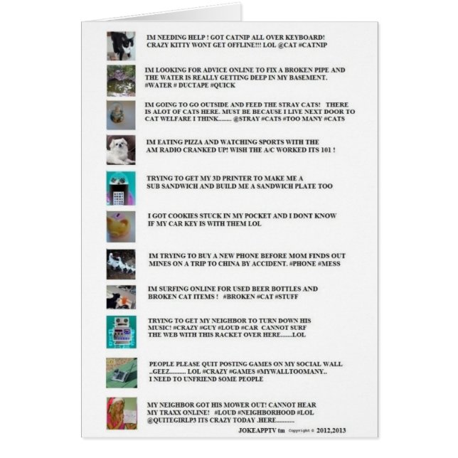 Cartões em linha de Texting/bate-papo por (Frente)