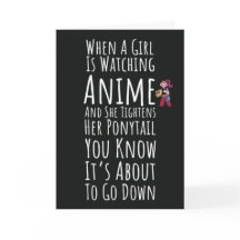 Cartões Engraçados de Anime Menina Filha Para Ela 