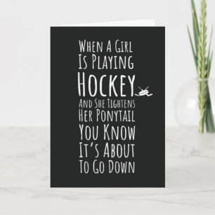 Cartões Engraçados de Hockey para Meninas Equipe F