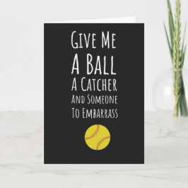 Cartões engraçados de jogador de softball feminino