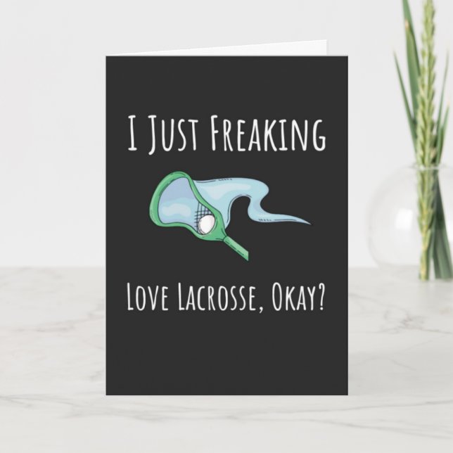 Cartões Engraçados de Lacrosse Bola Taco Esporte J (Frente)