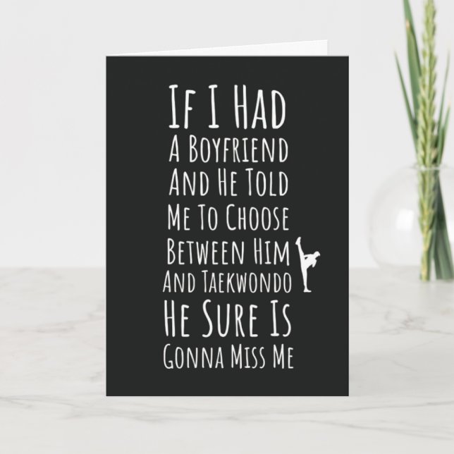 Cartões Engraçados de Taekwondo Para Adolescentes  (Frente)