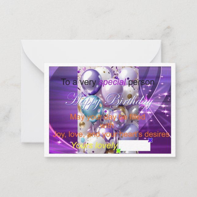 Cartões Especiais de Aniversário (Frente)