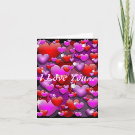 Cartões "Eu te amo" e "Hearts Love and Diamantes"