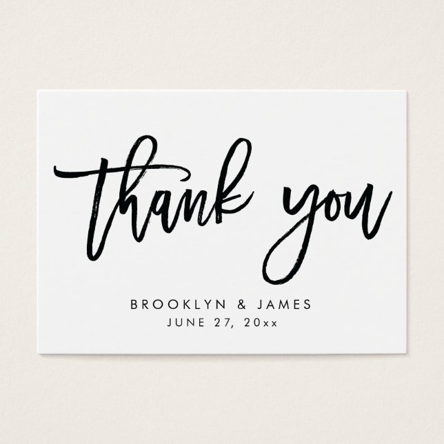 Cartões Favoritos De Casamento Branco E Preto (Frente)