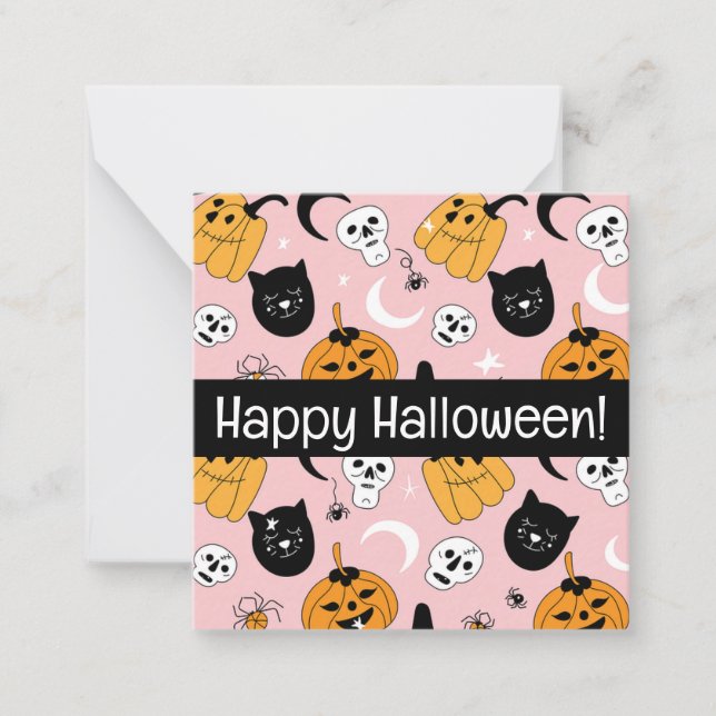 Cartões felizes de Halloween, fofos, estoque! (Frente)