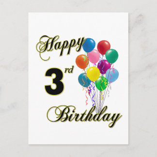 Cartões Felizes para Posto de aniversário de 3 ano