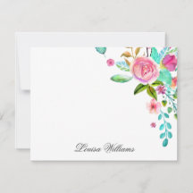 Cartões Florais Aquarela