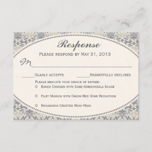 Cartões florais da resposta do casamento do laço