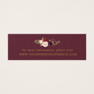 Cartões florais Dourados do Web site do casamento
