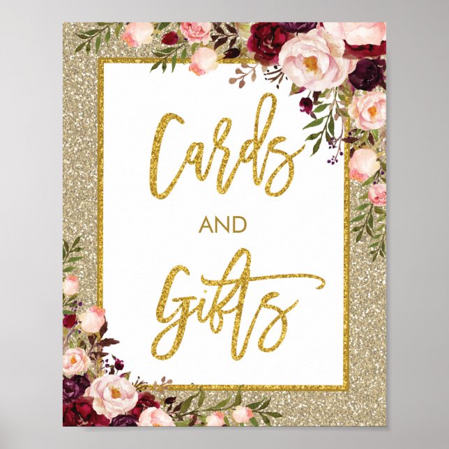 Cartões Florais E Presentes De Poster De Casamento (Frente)