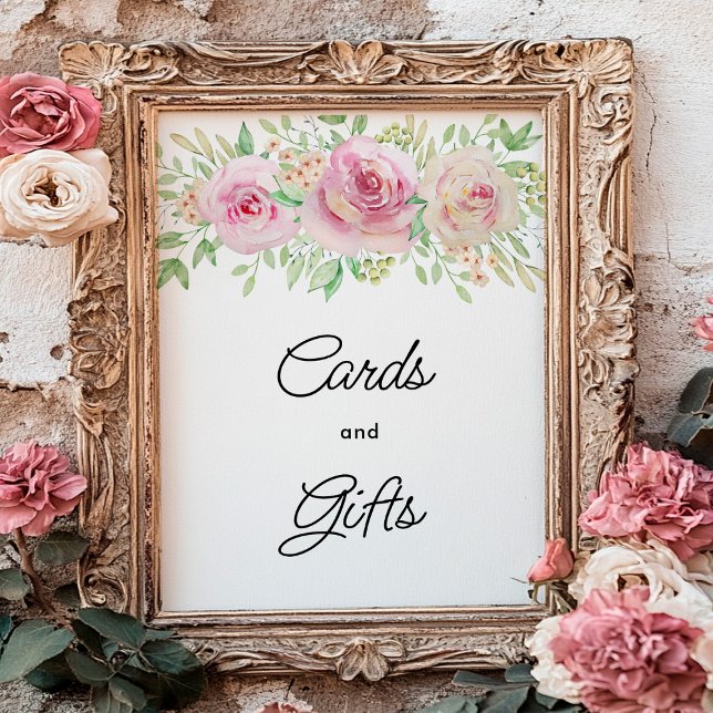 Cartões Florais Elegantes e Poster de Presente (Criador carregado)