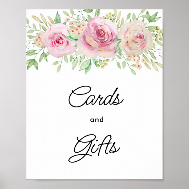 Cartões Florais Elegantes e Poster de presentes (Frente)