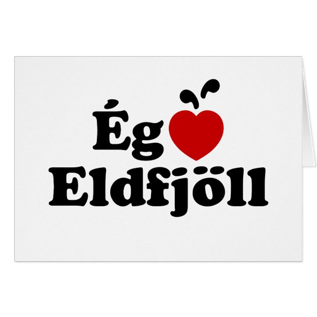 Cartões I Heart (Love) Volcanoes [Ég Elska Eldfjöl (Frente Horizontal)