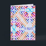 Cartões Infinity 8 Noites Chanukah<br><div class="desc">Abstrato chanukiah (menorah) design com símbolo infinito. 8 noites. Design Chanukah.</div>