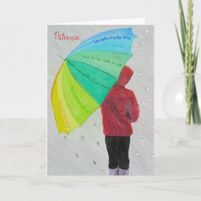 Cartões inspiracionais e motivacionais: Paciência. (Frente)