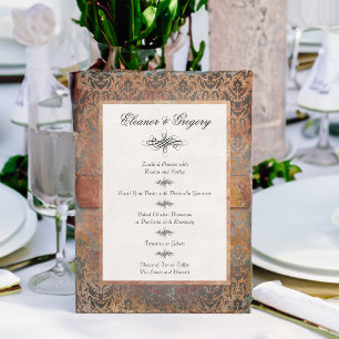 Cartões italianos do menu da elegância de Tuscan
