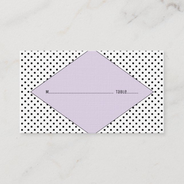 Cartões Lilac Modern Bolinhas Weding Place (Frente)