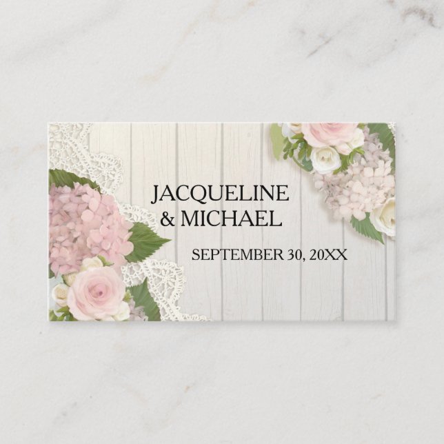 Cartões Local Rastreado na Madeira Cana Floral (Frente)