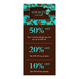 Cartões Marketing de Salão Azul Castanho Floral El