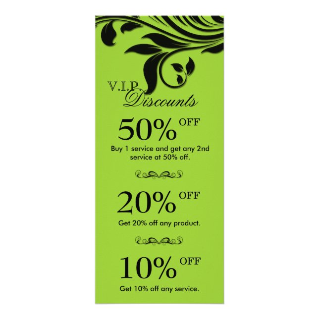 Cartões Marketing de salão Limão Floral Elegante P (Frente)