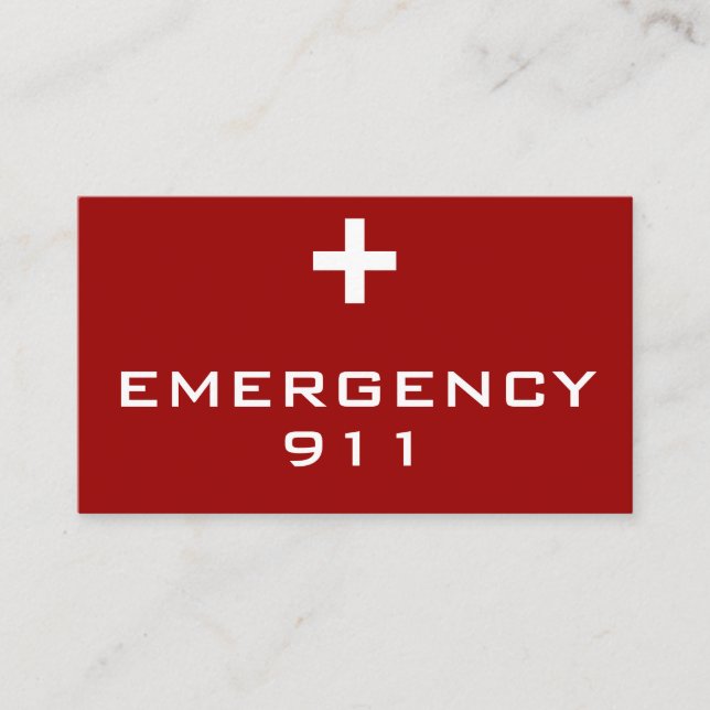 Cartões médicos da emergência da identificação (Frente)