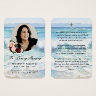 Cartões Memoriais Florais Rosa Borgonha de Praia
