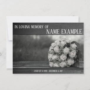Cartões Memoriais Um buquê de rosas brancas mono