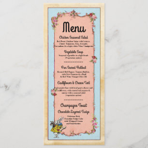 Cartões Menu Recepção de Casamento Wonderland Rabb