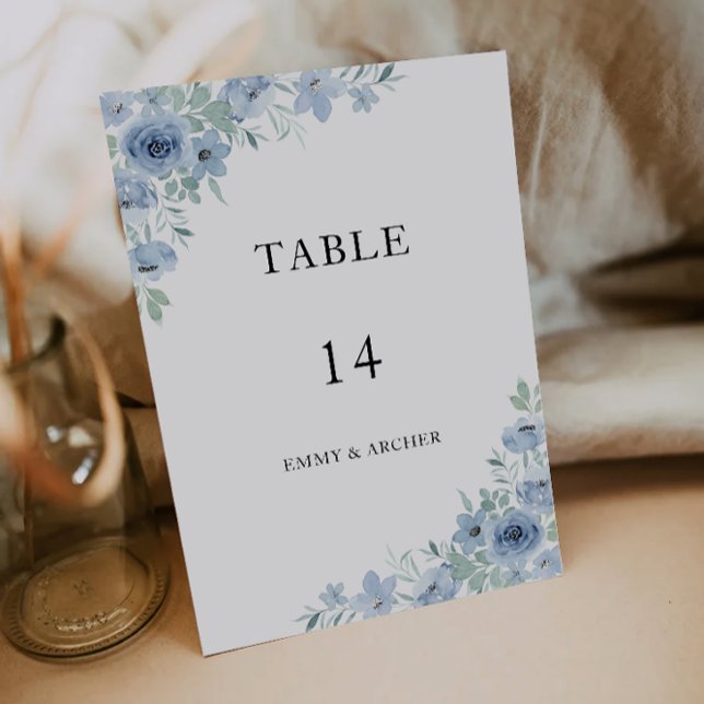 Cartões Mesa de Casamento Azul (Blue Wedding Table Cards Template)