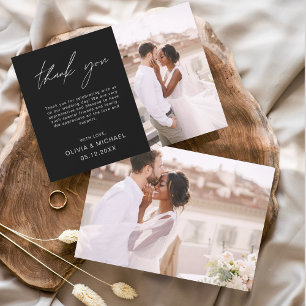Cartões Minimalistas De Casamento Negro