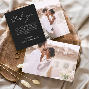 Cartões Minimalistas De Casamento Negro