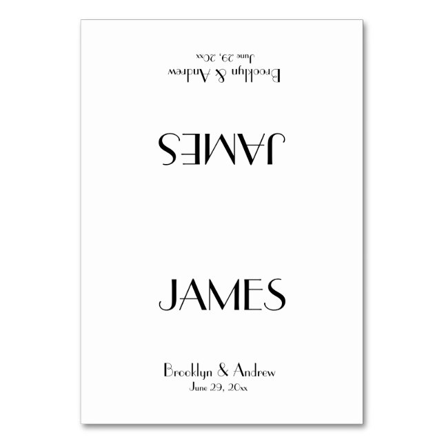 Cartões mínimos de Casamento Branco Deco (Frente)