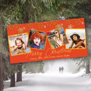 Cartões multi-fotos de Natal com flocos de neve la