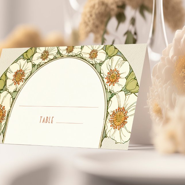 Cartões Nome Mesa Vintage Art Nouveau (Criador carregado)