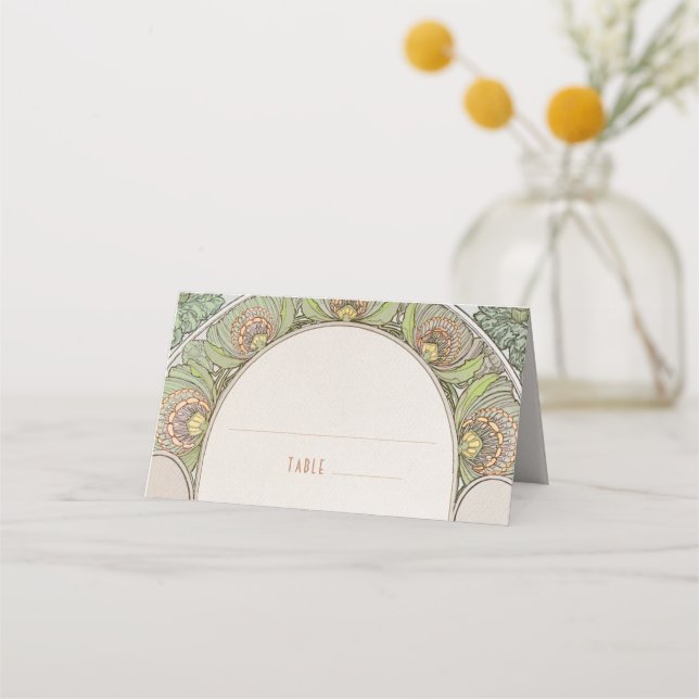 Cartões Nome Mesa Vintage Art Nouveau (Frente)