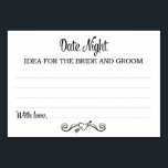 Cartões Noturnos de Data Negra<br><div class="desc">Estes cartões noturnos de querido serão o complemento perfeito para a sua recepção de casamento ou festa. Este design apresenta uma combinação de fontes pretas, com um cartaz como sotaque, pedindo aos seus convidados que deixem uma nota com suas melhores ideias de encontro. O cartão tem espaço disponível para os...</div>