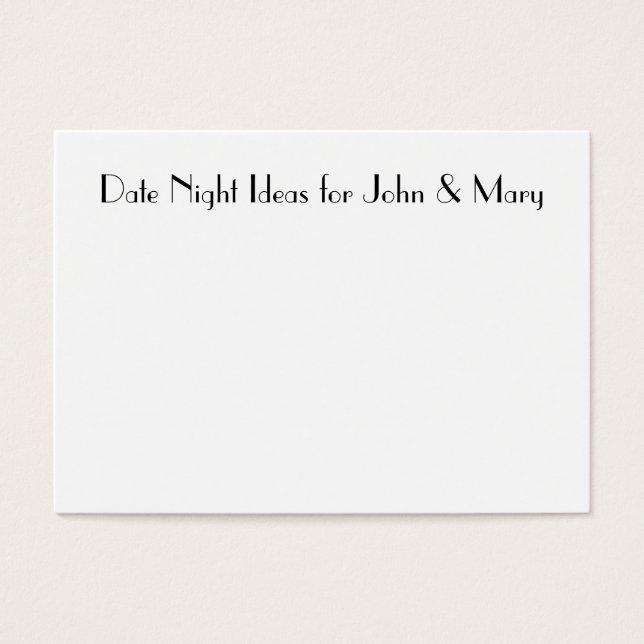 Cartões noturnos para Chás de casamento (Frente)