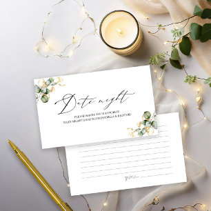 Cartões noturnos para data de Chá de panela verde 