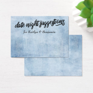 Cartões novos - Rustic Blue Date Suggings Night