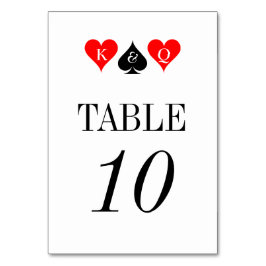 Cartões numéricos da mesa de casamento romântica d