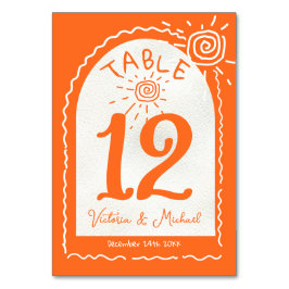 Cartões numéricos de mesa de casamento com arco on