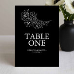 Cartões Números de Tabela de Casamento de Anêmonas<br><div class="desc">Guie seus convidados com estilo usando estes cartões de mesa de casamento projetados com um tema de casamento preto e branco eterno. Apresentando uma elegante arte de linha floral anêmona, esses cartões de casamento de números de tabela combinam simplicidade com sofisticação para complementar recepções modernas e clássicas ou chás de...</div>