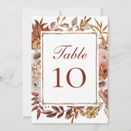 Cartões Números De Tabela De Casamento Floral Terr