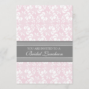 Cartões nupciais do convite do almoço do damasco