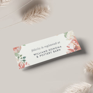 Cartões nupciais florais da inserção do registr