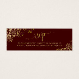 Cartões Online RSVP de Casamento Dourado Auburn Br