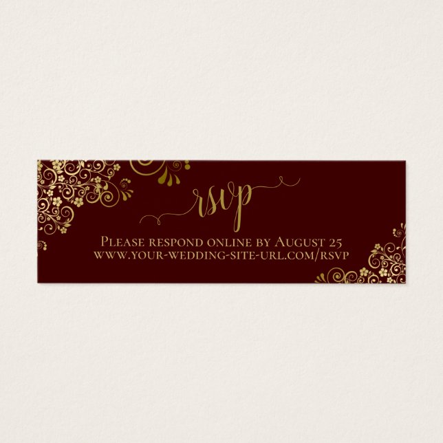 Cartões Online RSVP de Casamento Dourado Auburn Br (Frente)