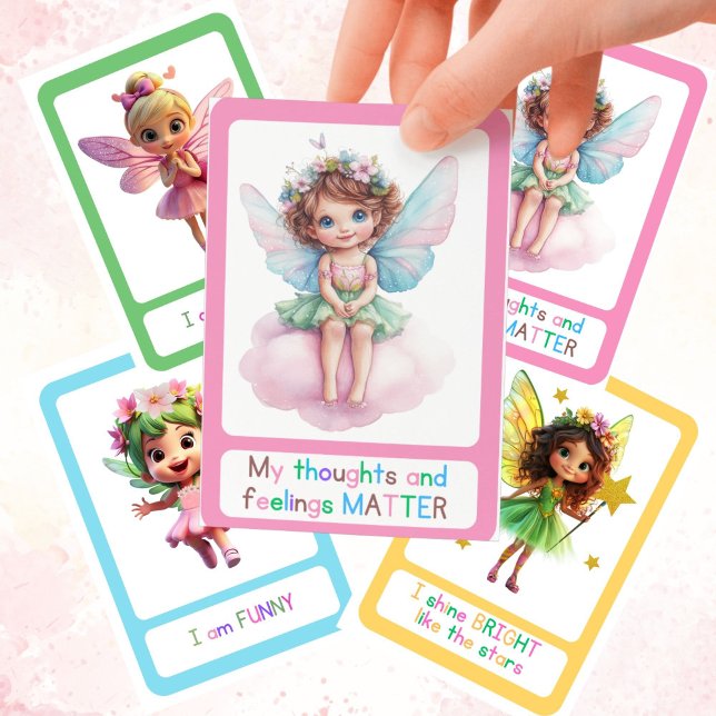 Cartões Para Crianças Com Afirmação De Fada Motiva (Fairy Affirmation Cards-Motivational Lunch Box Notes kids Lunchbox cards)