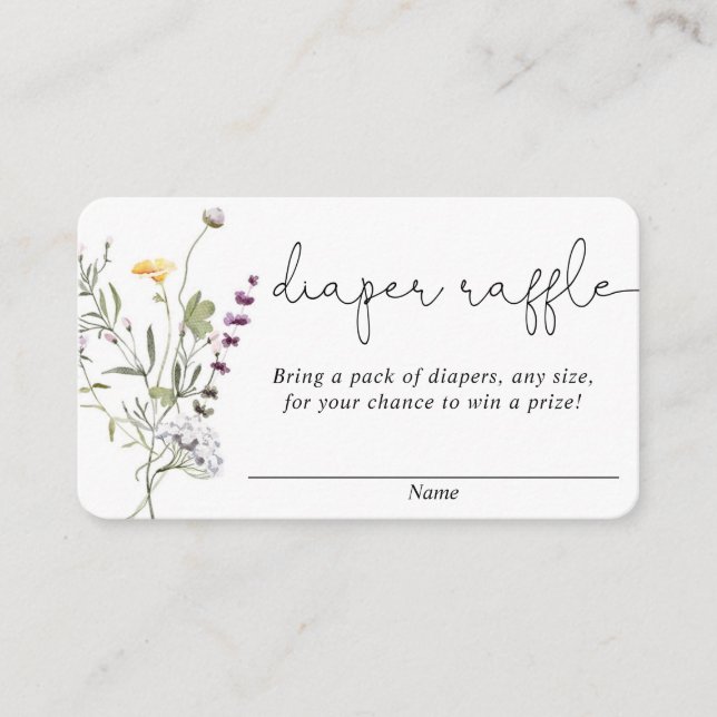 Cartões para fraldas de primavera de flores selvag (Frente)